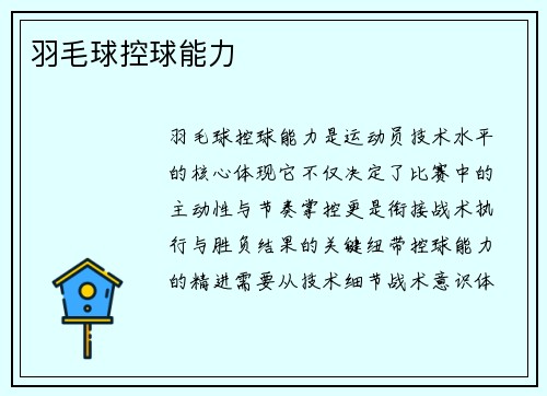 羽毛球控球能力
